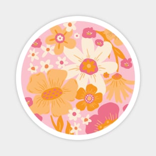 Groovy 60s Floral - Florida Pink Magnet